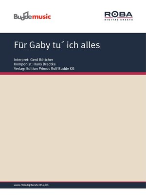 cover image of Für Gaby tu´ ich alles